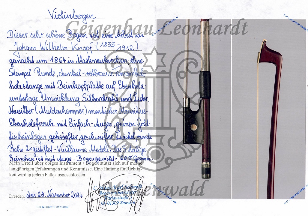 Knopf Johann Wilhelm - Markneukirchen um 1864 - GB-261
